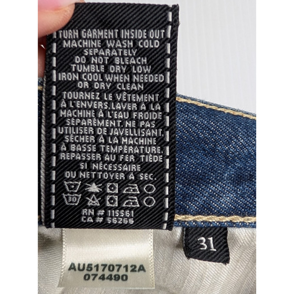 7 For All Mankind Womens Distressed Cut Off Dark Denim Frayed Hem 5" Shorts 31 - Picture 6 of 6